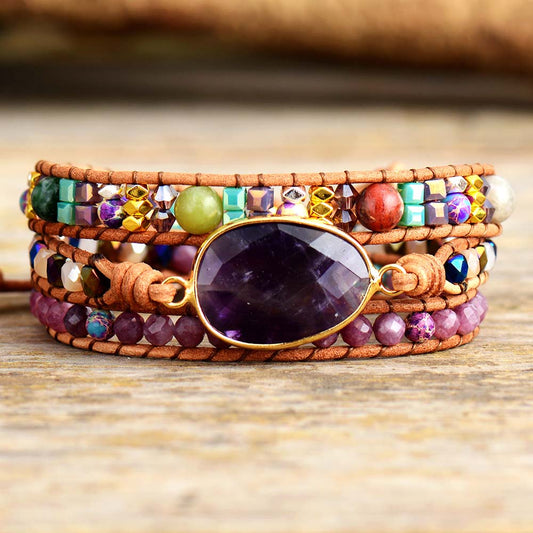 Chakra Amethyst Bracelet