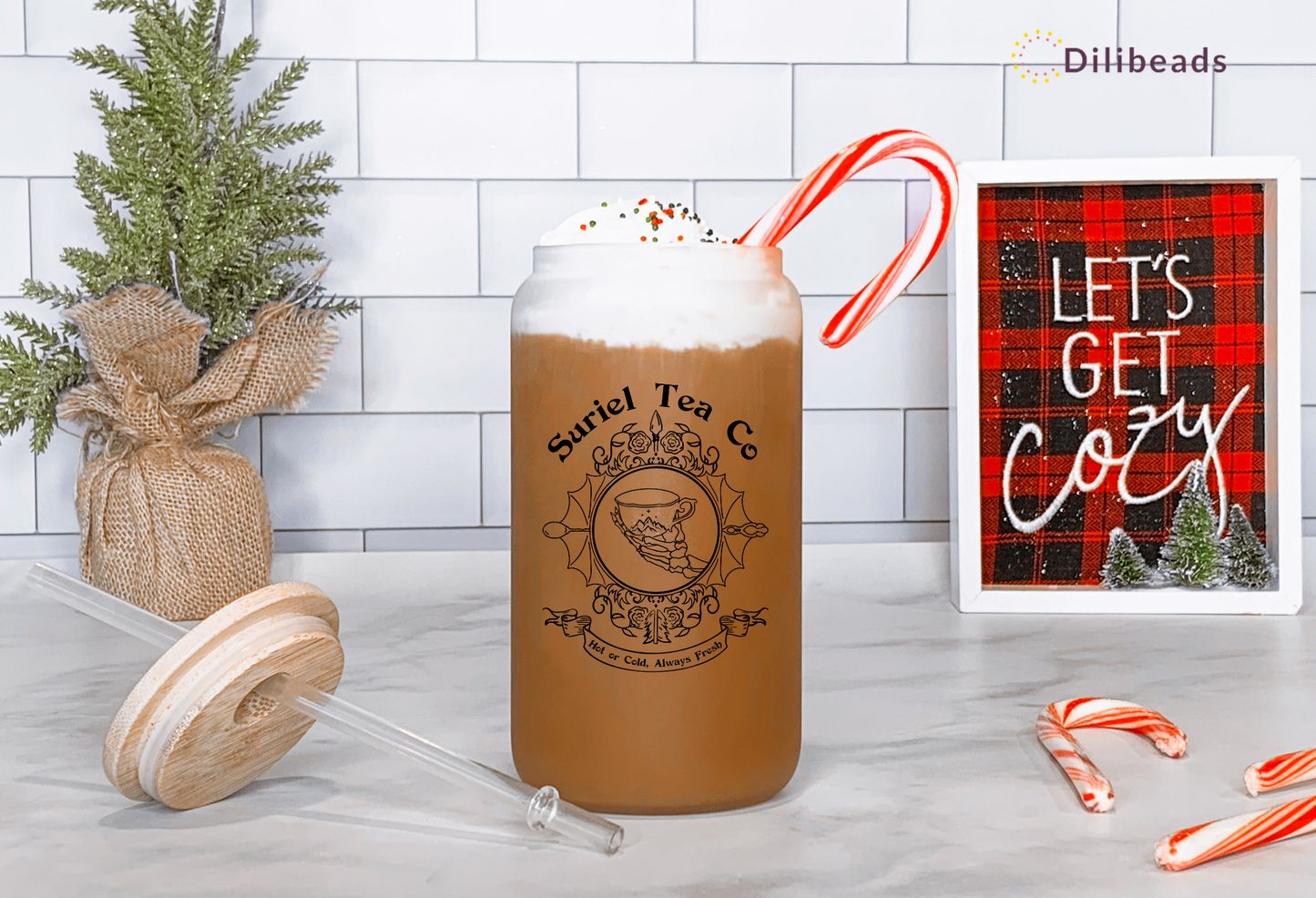 Suriel Tea Glass tumbler | Suriel Hot or Cold Beverages | Suriel Tea Co | Suriel Gift | Christmas Gift | Velaries Gift