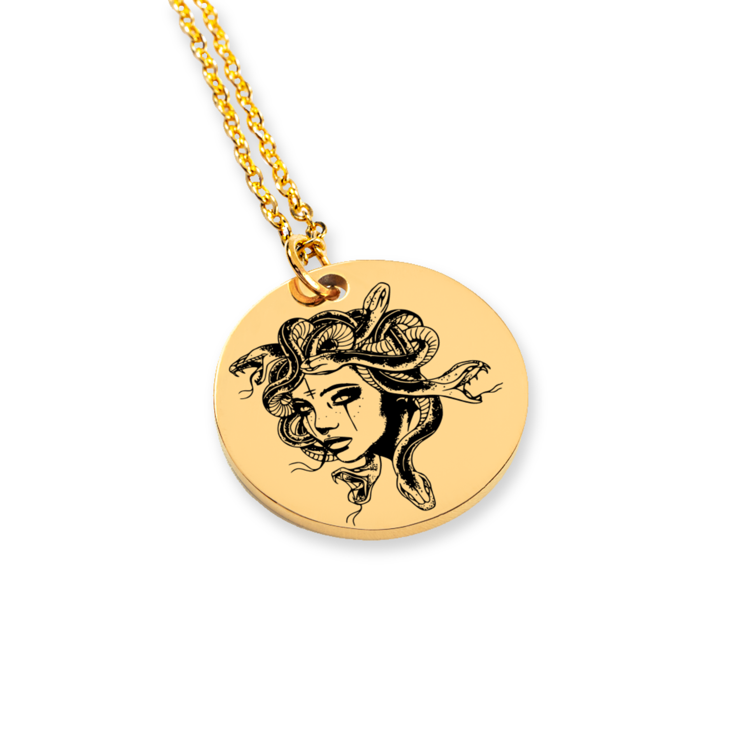 Medusa 10 - Alt Elegant Medusa Greek Mythology Necklace | Gold and Silver Jewelry