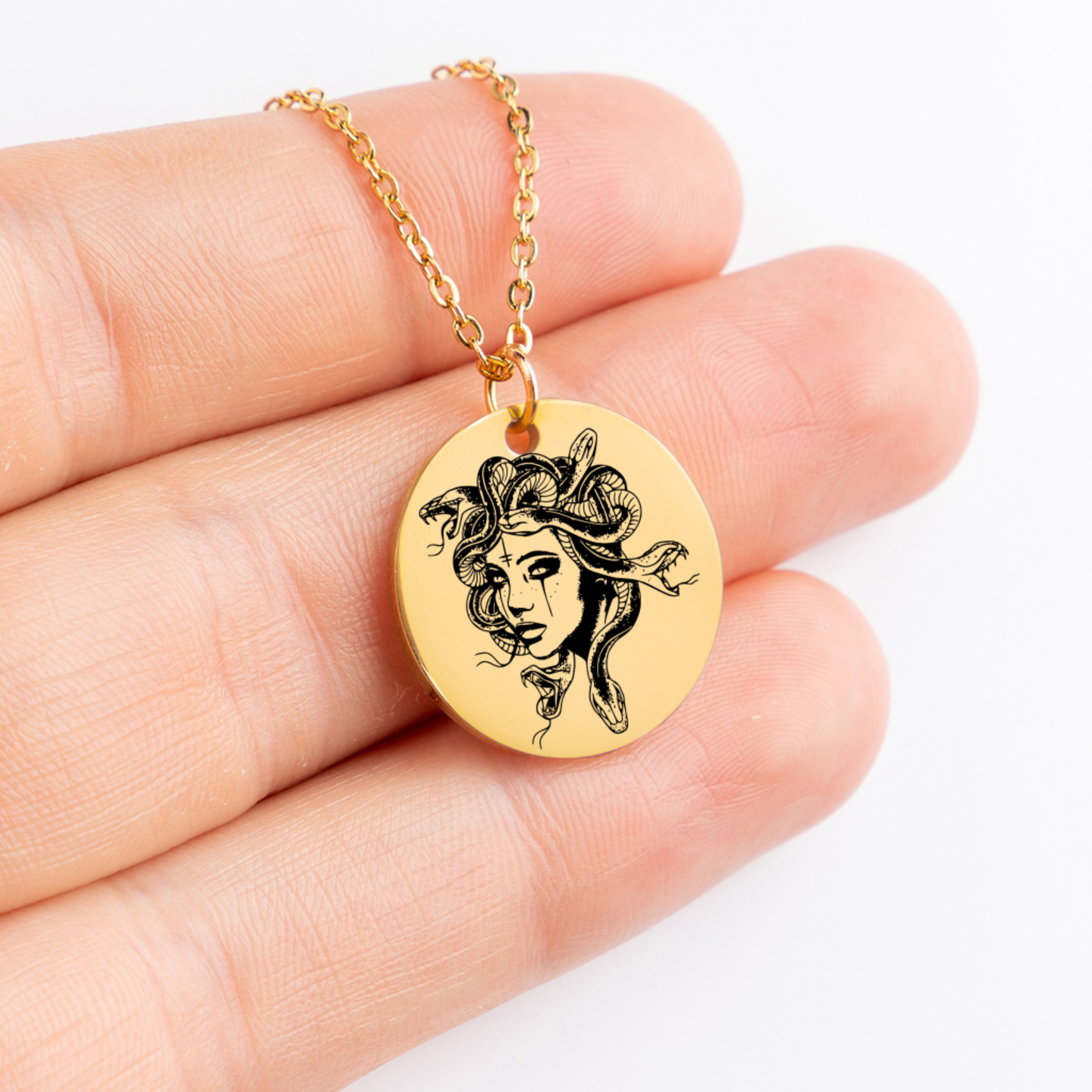Medusa 10 - Alt Elegant Medusa Greek Mythology Necklace | Gold and Silver Jewelry