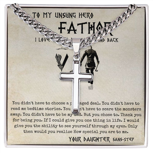 12 Personalized Cross Cuban Chain Necklace