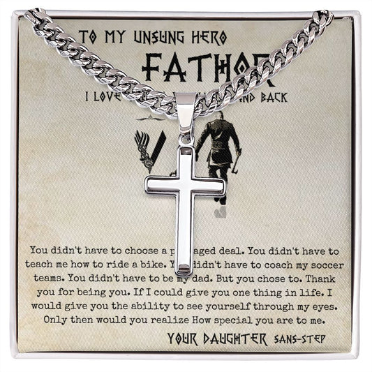 13 Personalized Cross Cuban Chain Necklace