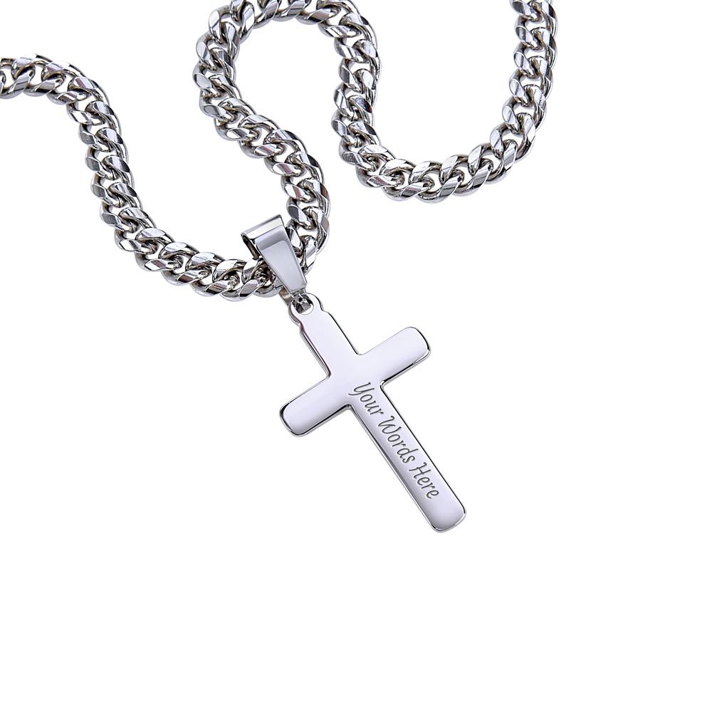 Personalized Cross Cuban Chain Necklace