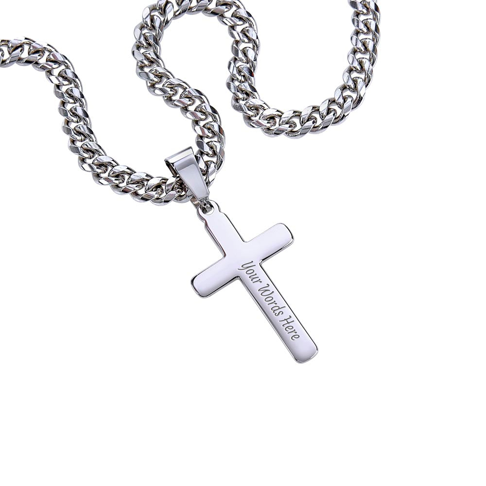 13 Personalized Cross Cuban Chain Necklace