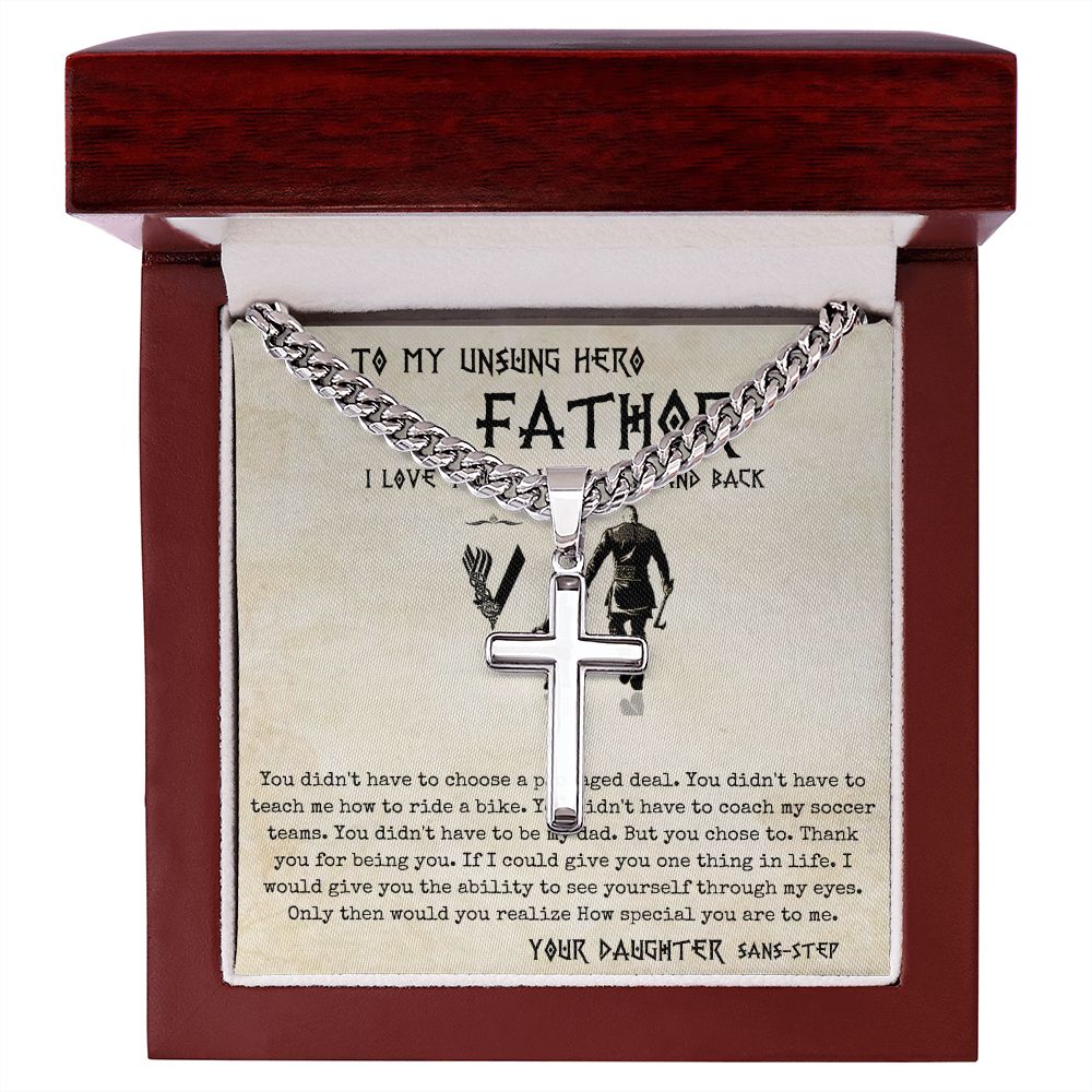 13 Personalized Cross Cuban Chain Necklace