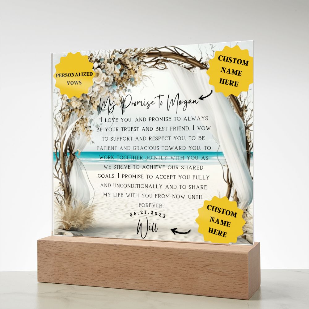 30th anniversary gift for husband | Memorialize Your Love: Wedding Vows on Beautiful Acrylic Plaque