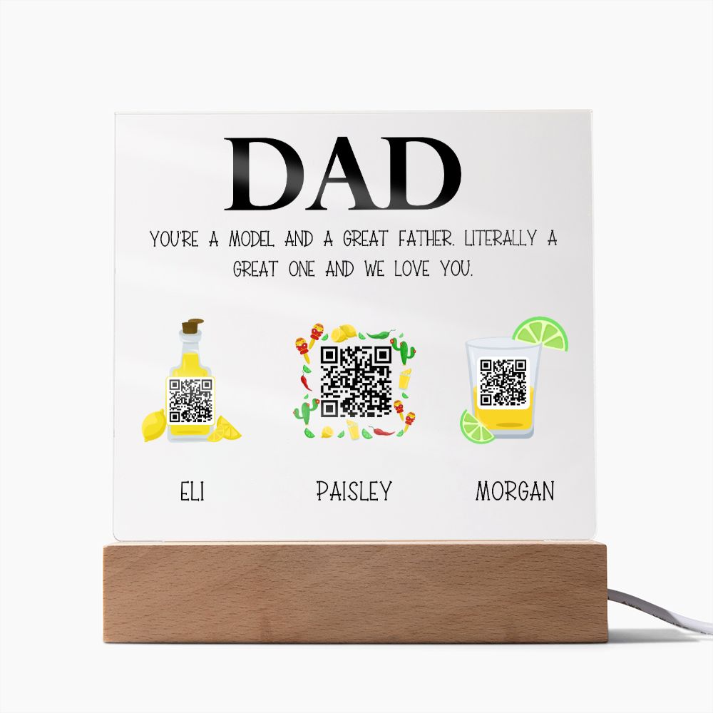 Personalized Father's Day Gift from Daughter: Customized Song Plaque with Voice Recording