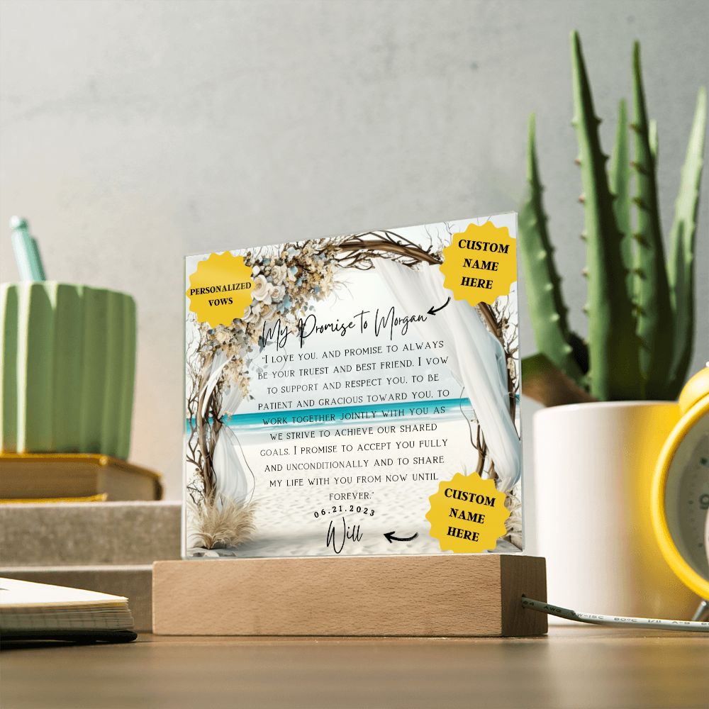 30th anniversary gift for husband | Memorialize Your Love: Wedding Vows on Beautiful Acrylic Plaque