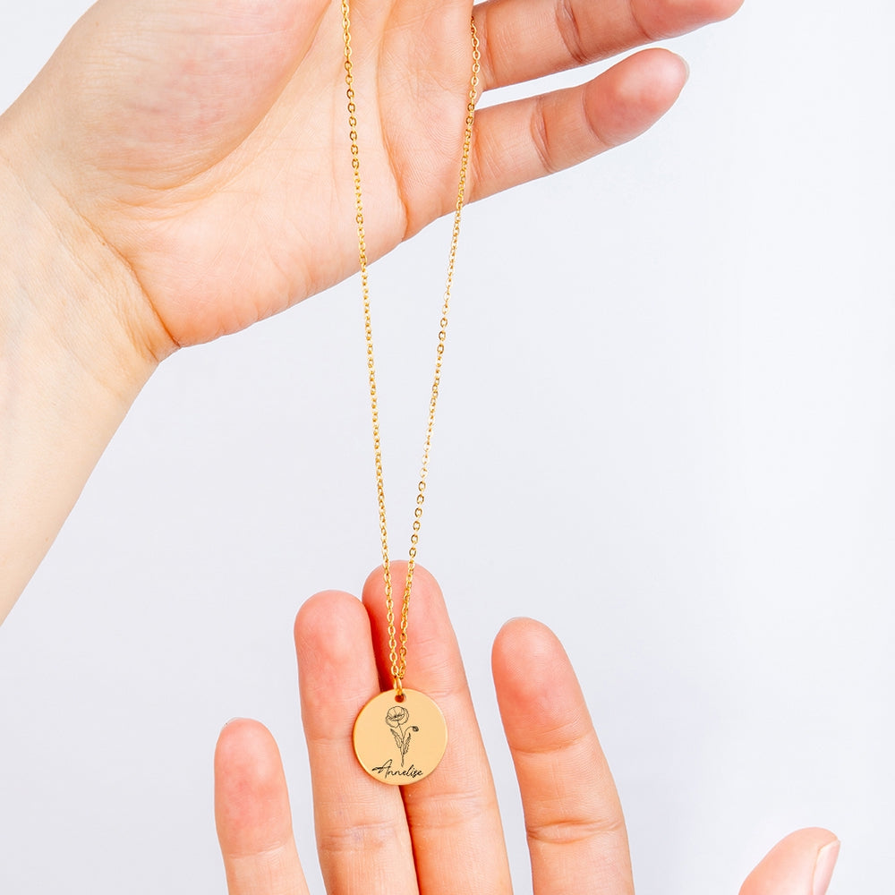 Birthday Gift | Personalized Gift | Mother'S Day Gift | Birth Flower Jewelry | Flower Necklace