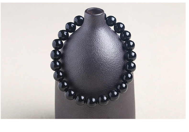 Black Tourmaline Bracelet Simple Single Circle Atmosphere Fashion Bracelets - dilibeads