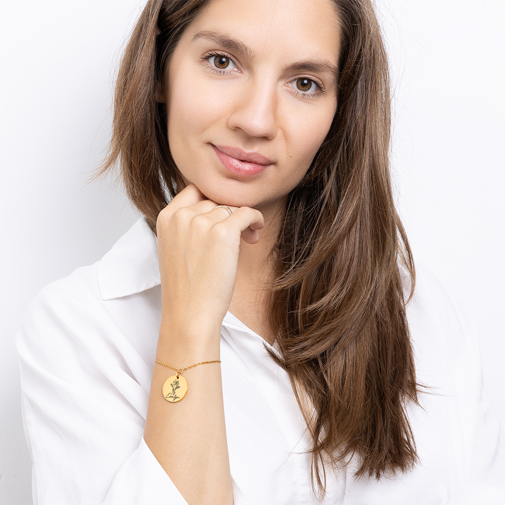 Birth Flower Bracelet Personalized Gifts for Women Handmade Jewelry Gift for Her Birthday Charm for New Mom Handmade Jewelry Bridesmaid Gift Jewelry - dilibeads