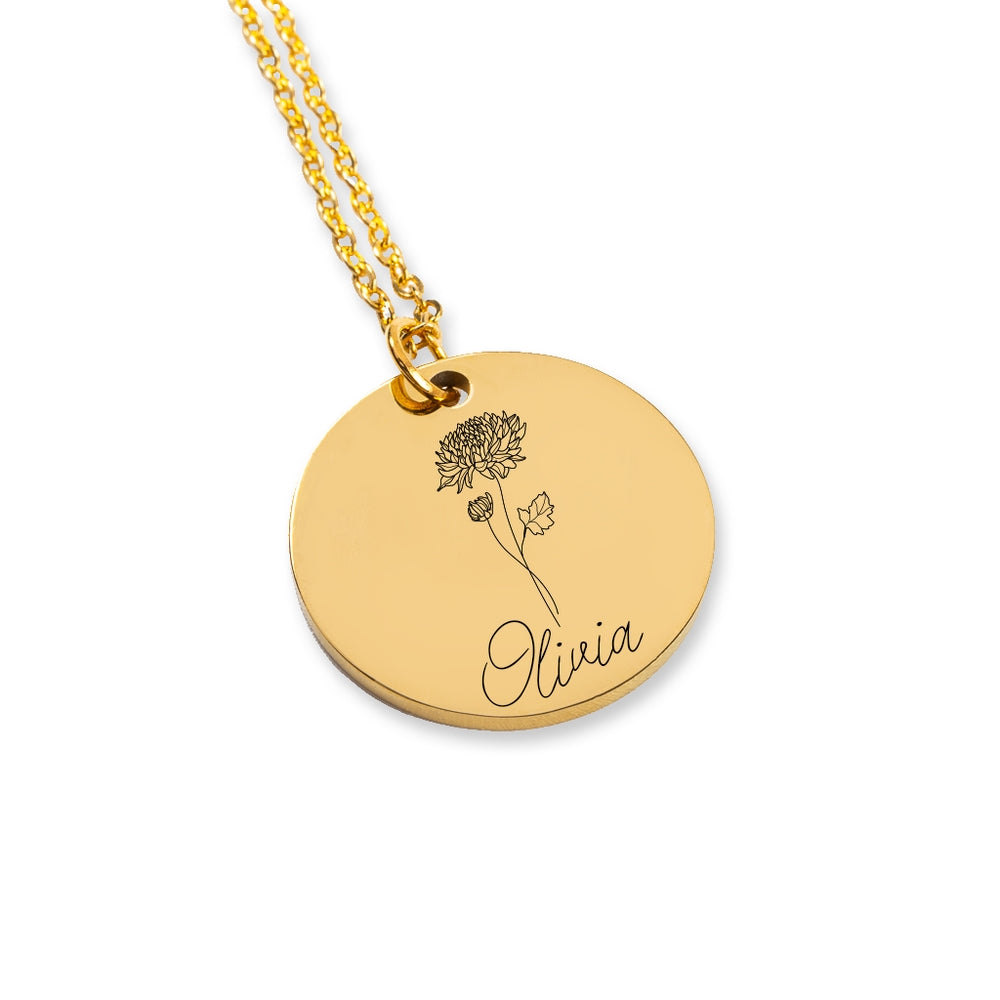 Birthday Gift | Personalized Gift | Mother'S Day Gift | Birth Flower Jewelry | Flower Necklace
