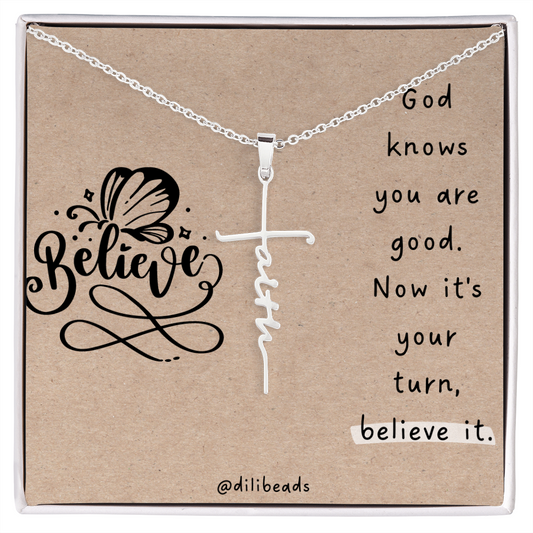 Faith Cross Necklace Gift Jewelry - dilibeads