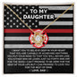To My Daughter - Love Knot Necklace Gift From Firefighter Dad Jewelry - dilibeads