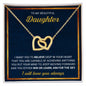 To My Beautiful Daughter - Interlocking Hearts Necklace Gift Jewelry - dilibeads