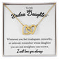 To My Badass Daughter - I Will Love You Always - Interlocking Hearts Necklace Jewelry - dilibeads