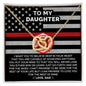 To My Daughter - Interlocking Hearts Necklace Gift From Firefighter Dad Jewelry - dilibeads
