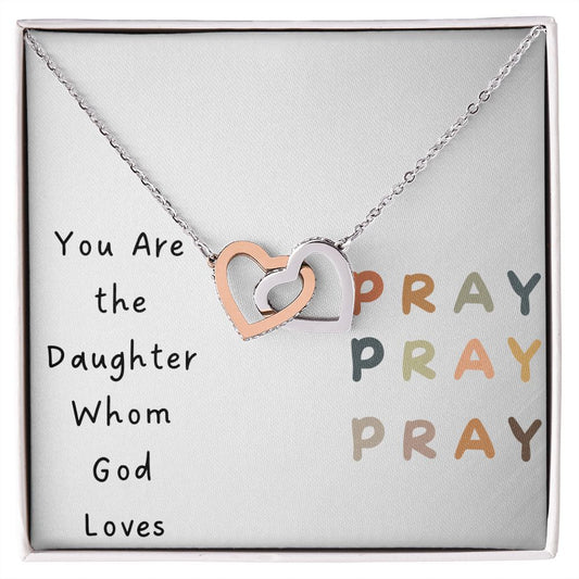To My Daughter-Interlocking Hearts Necklace Gift Jewelry - dilibeads