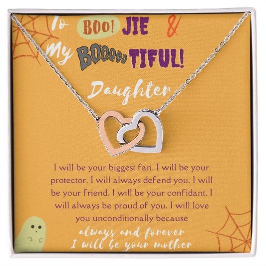 To My Daughter-Interlocking Hearts Necklace Gift Jewelry - dilibeads