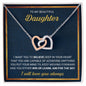 To My Beautiful Daughter - Interlocking Hearts Necklace Gift Jewelry - dilibeads