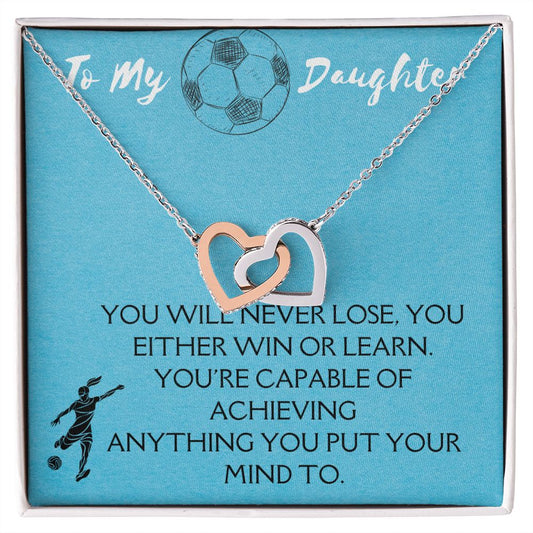 To My Daughter-Interlocking Hearts Necklace Gift Jewelry - dilibeads