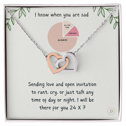 Interlocking Hearts Necklace Gift For Her Jewelry - dilibeads