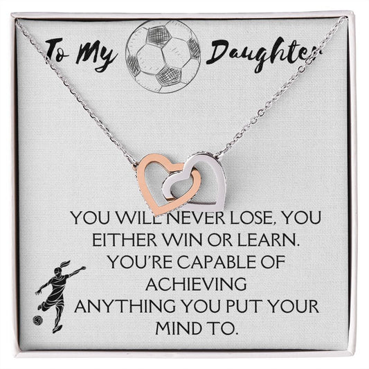 To My Daughter-Interlocking Hearts Necklace Gift Jewelry - dilibeads
