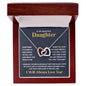 To My Beautiful Daughter - I will Always Love You - Interlocking Hearts Necklace Jewelry - dilibeads