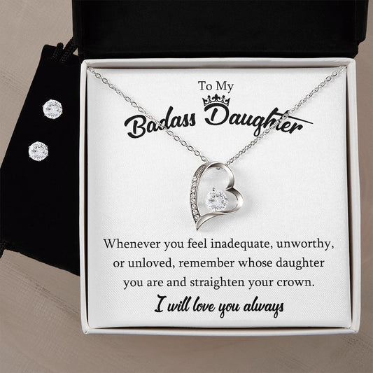 To My Badass Daughter - I Will Love You Always - Forever Love Necklace Jewelry - dilibeads