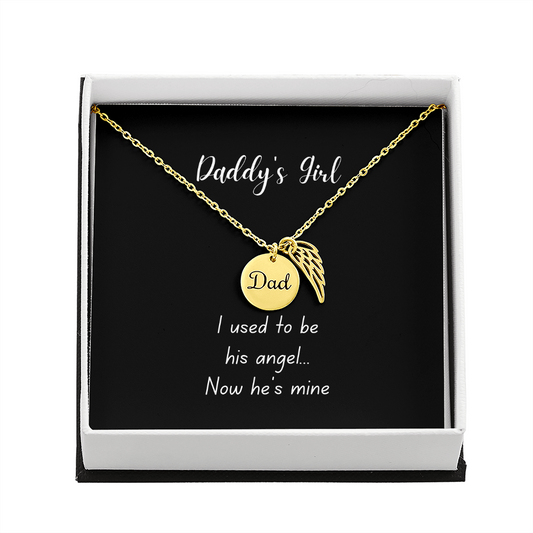 Loss of father memorial Gifts - I used to be his angel now he is mine - Loss of father gift - Grief Gift - Sympathy Dad remembrance Necklace Jewelry - dilibeads