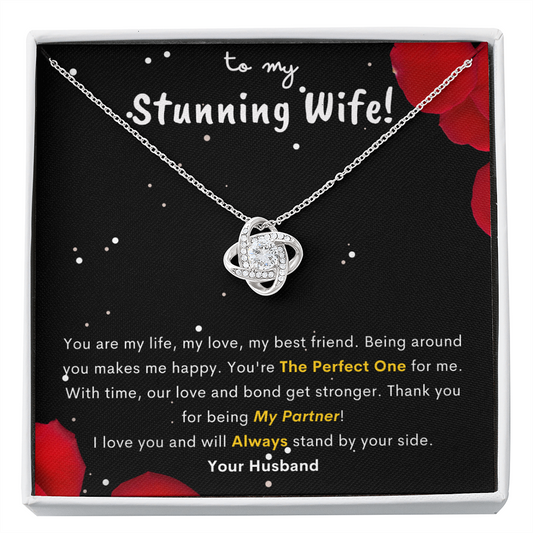 Love Knot Zirconia Stone Necklace Anniversary Gift For 7 Years Jewelry - dilibeads