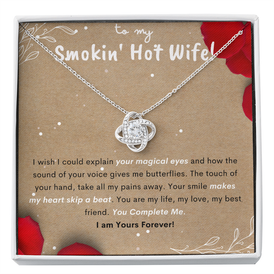 Love Knot Zirconia Stone Necklace Steel Anniversary Gift For Wife Jewelry - dilibeads