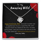 Love Knot Zirconia Stone Necklace Anniversary Gift For First Year Jewelry - dilibeads