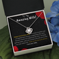Love Knot Zirconia Stone Necklace Anniversary Gift For First Year Jewelry - dilibeads