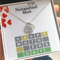 Wordle Card | Homeschool mom gifts | Homeschool mom necklace | Wordle Gift for your mom | Gift for mom birthday Jewelry - dilibeads