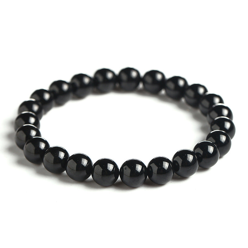 Black Tourmaline Bracelet Simple Single Circle Atmosphere Fashion Bracelets - dilibeads