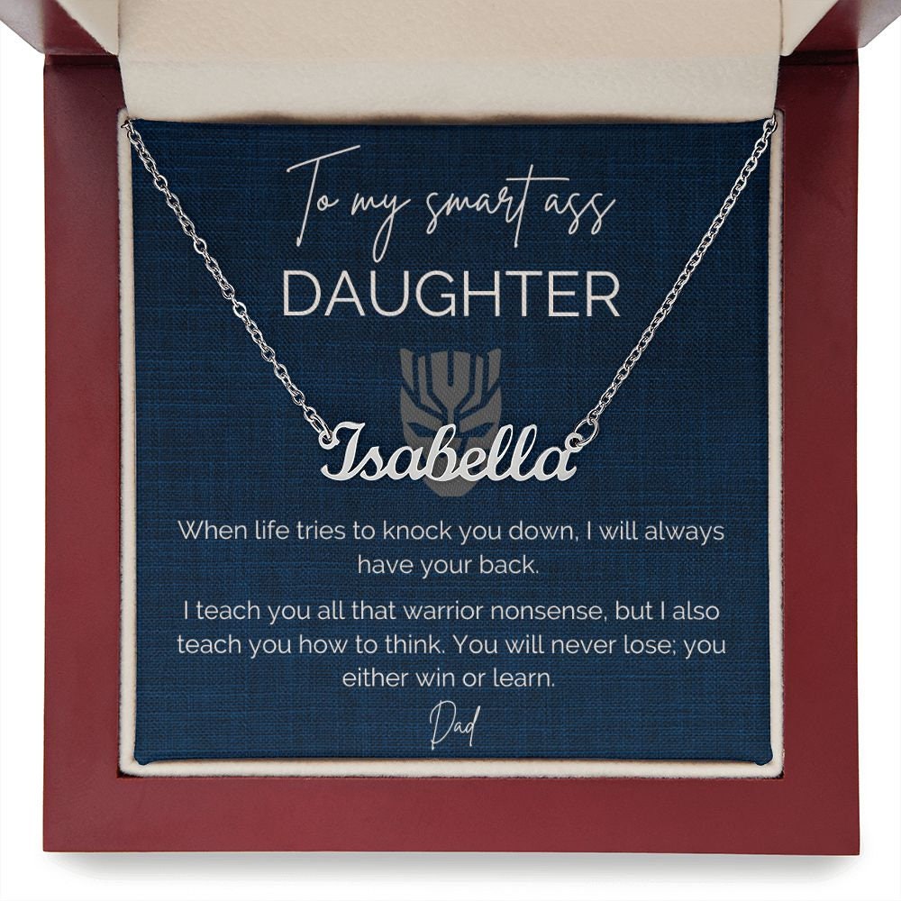 Custom Name Necklace, Gift Idea from Dad/Mom to Daughter, Daughter Christmas Gift, Black Panther helmet, black panther necklace