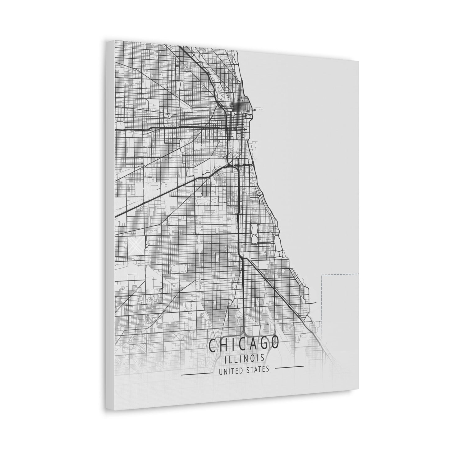 Stunning Large Vertical Chicago City Map: Perfect Wall Art for Your Home Decor