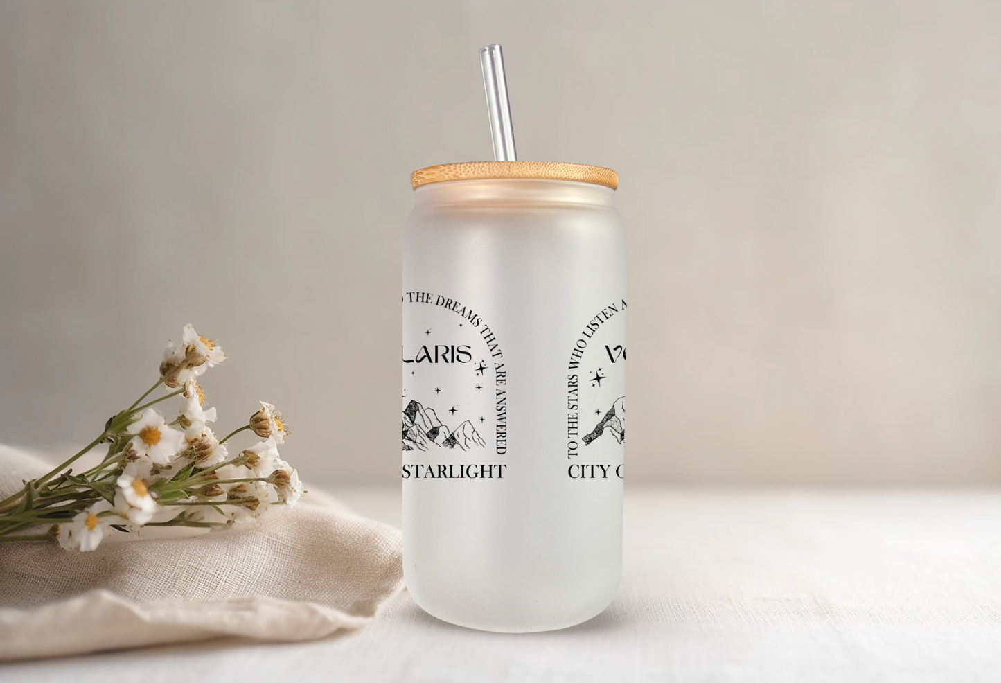 Velaris Glass Tumbler Bookish Gift | Drinkware for Book Lovers | Unique Bookish Gift | Feyre's Court Inspired Cup