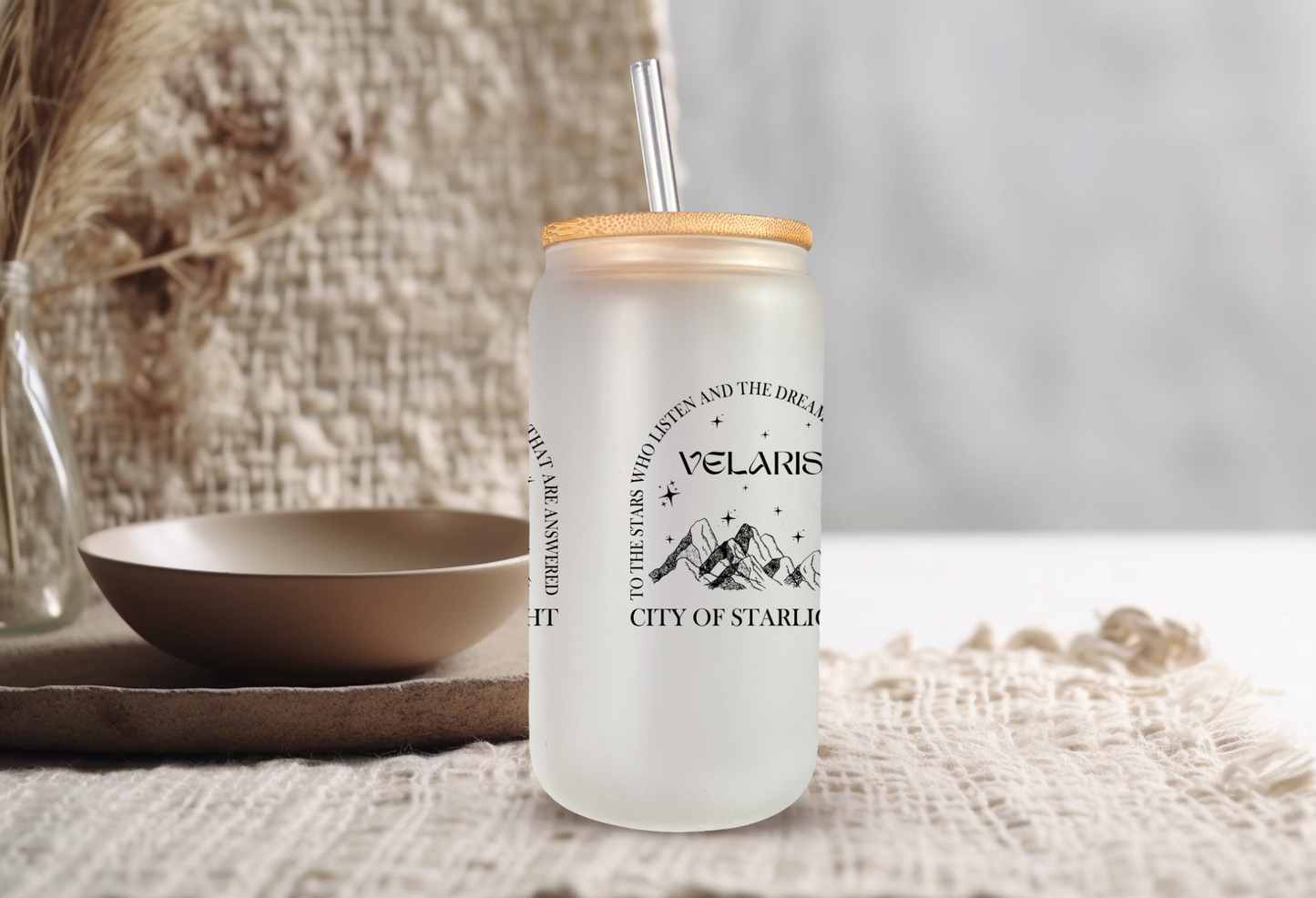 Velaris Glass Tumbler Bookish Gift | Drinkware for Book Lovers | Unique Bookish Gift | Feyre's Court Inspired Cup