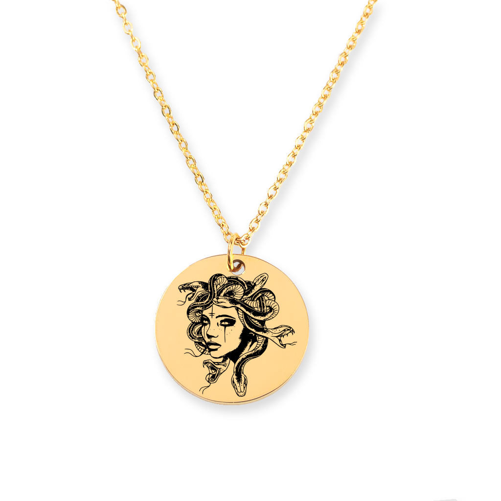 Medusa 10 - Alt Elegant Medusa Greek Mythology Necklace | Gold and Silver Jewelry