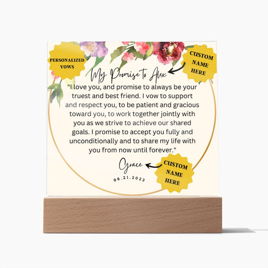 Wedding vows framed | Forever in Words: Personalized Acrylic Wedding Vows Plaque