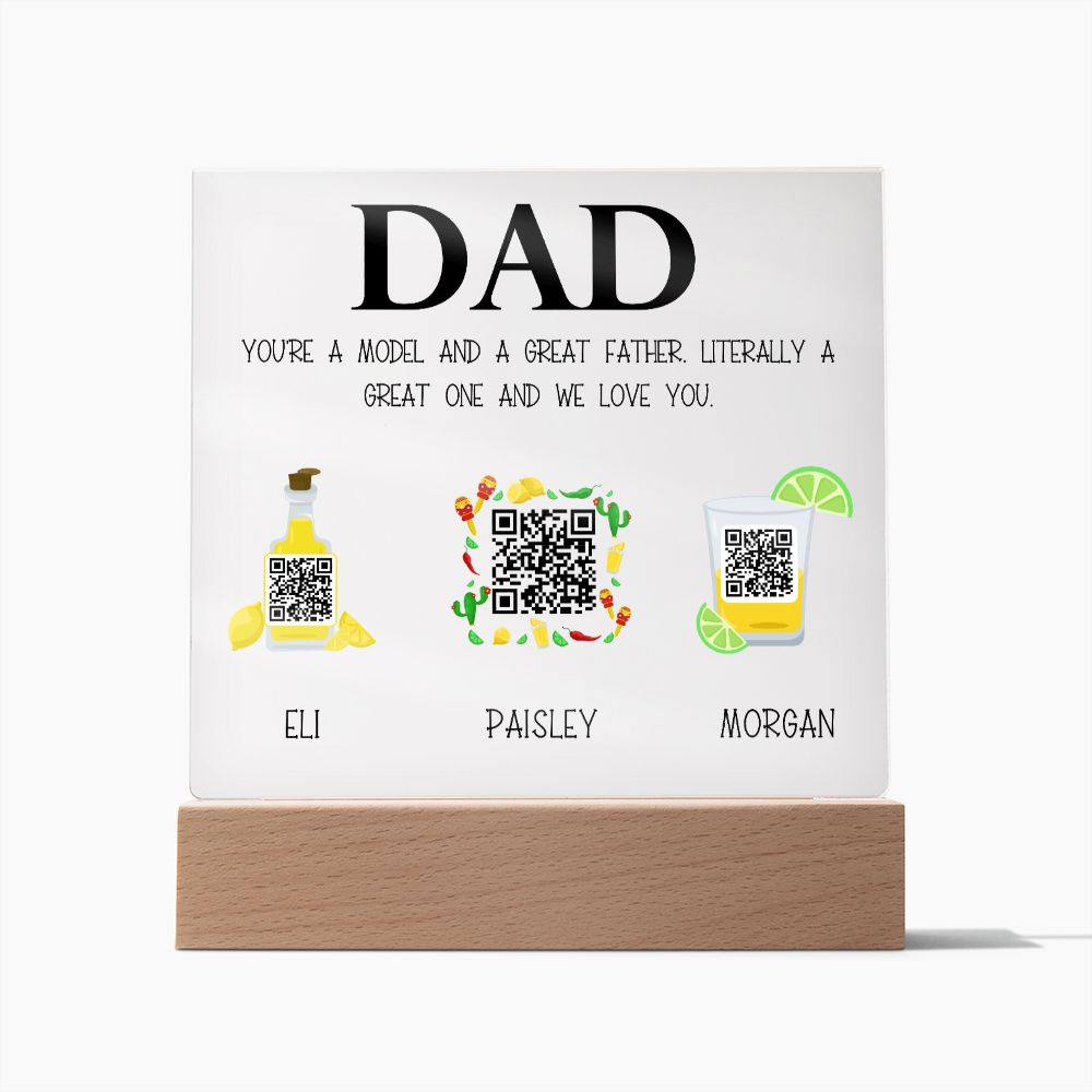 Personalized Father's Day Gift from Daughter: Customized Song Plaque with Voice Recording
