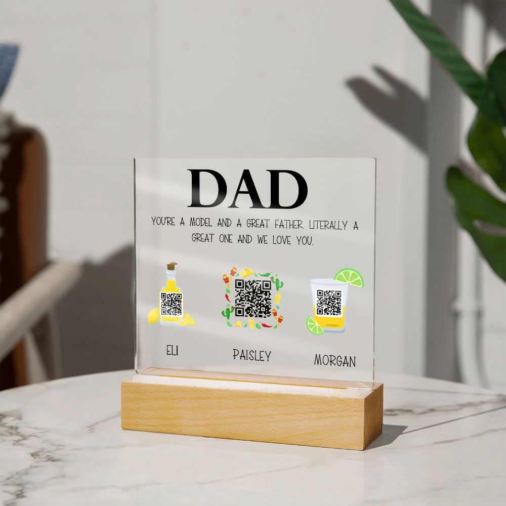 Personalized Father's Day Gift from Daughter: Customized Song Plaque with Voice Recording