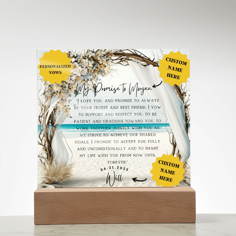 30th anniversary gift for husband | Memorialize Your Love: Wedding Vows on Beautiful Acrylic Plaque