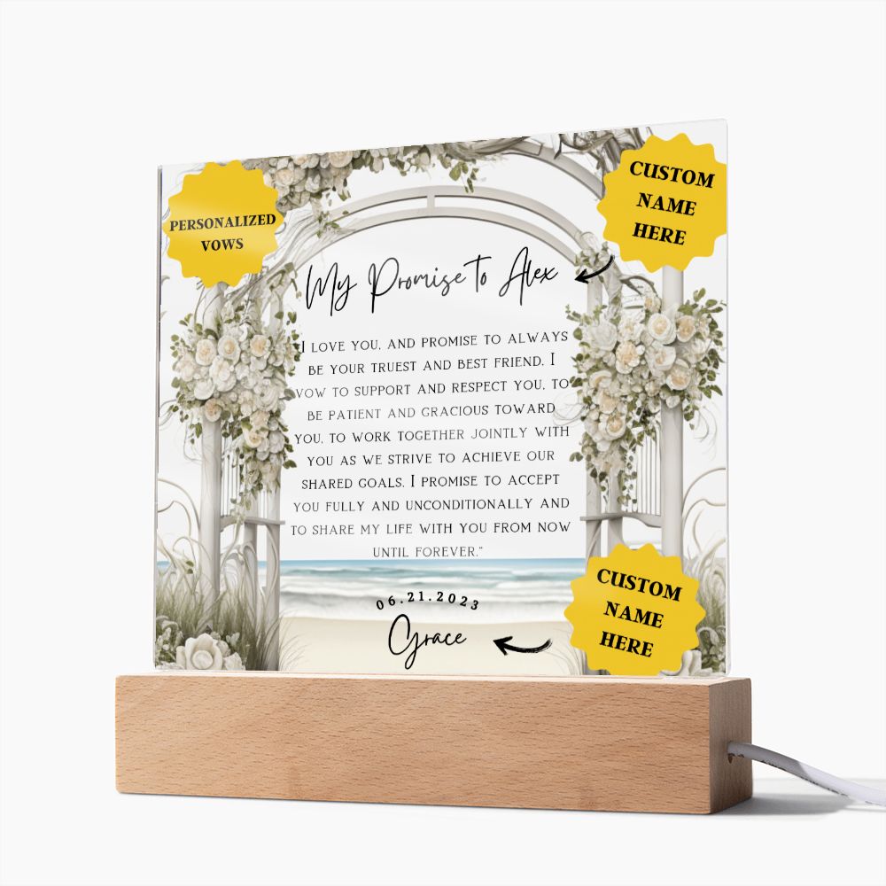 5 year anniversary gift for him | Sealed with Love: Customized Wedding Vows on Acrylic