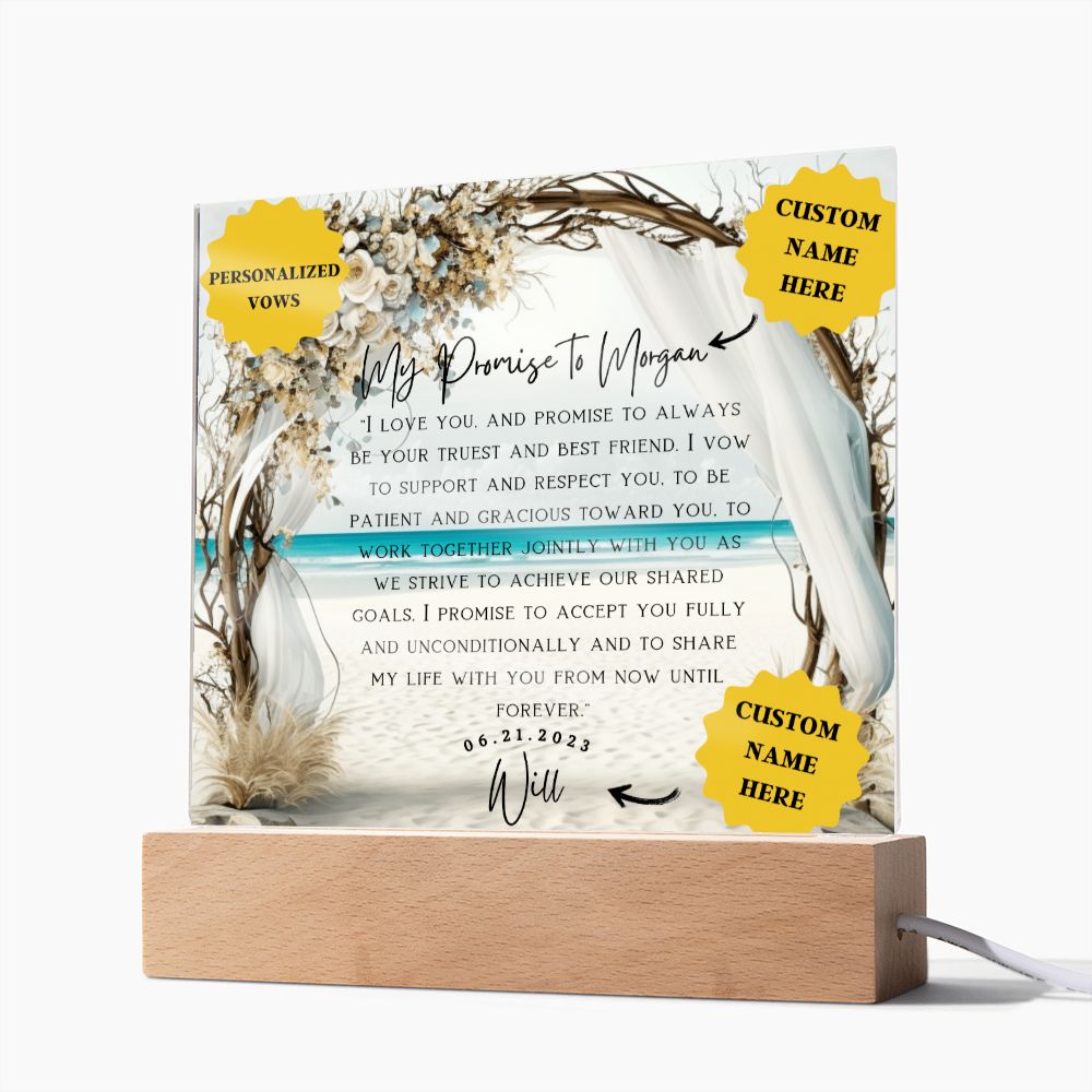 30th anniversary gift for husband | Memorialize Your Love: Wedding Vows on Beautiful Acrylic Plaque