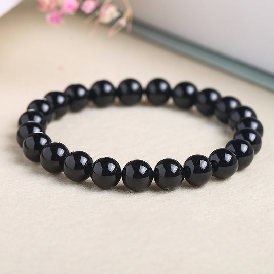 Black Tourmaline Bracelet Simple Single Circle Atmosphere Fashion Bracelets - dilibeads