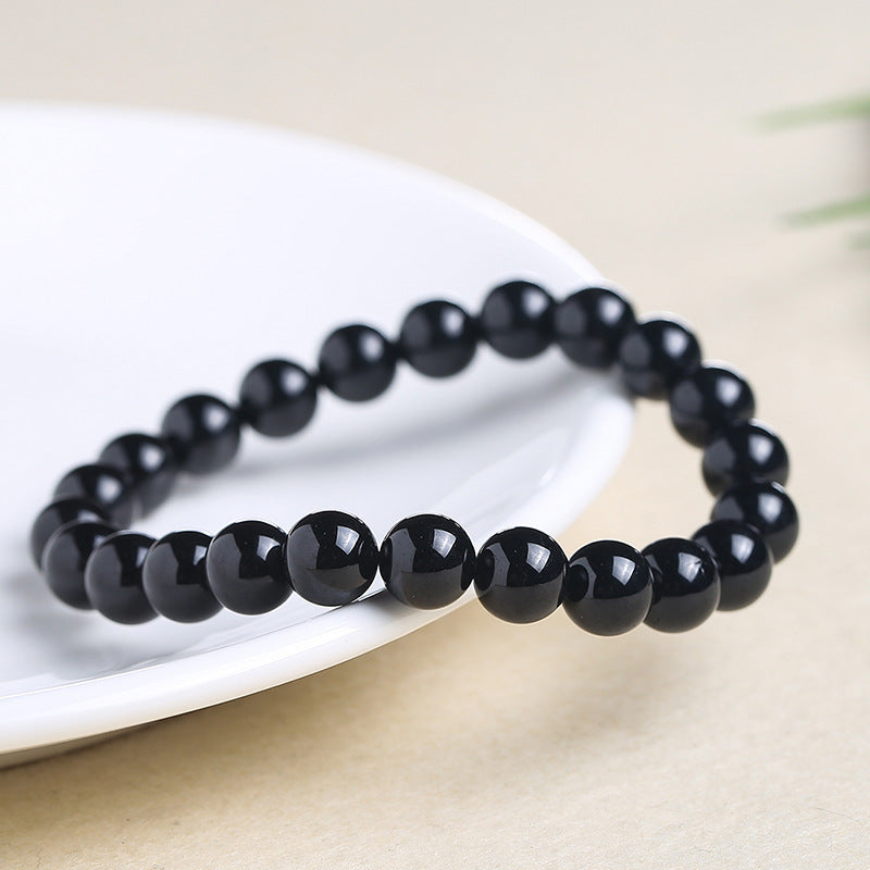 Black Tourmaline Bracelet Simple Single Circle Atmosphere Fashion Bracelets - dilibeads