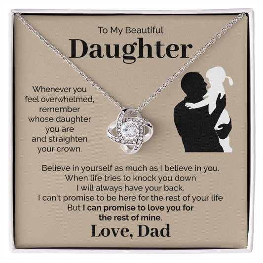 To My Beautiful Daughter - Whenever You Feel Overwhelmed - Love Knot Necklace Jewelry - dilibeads